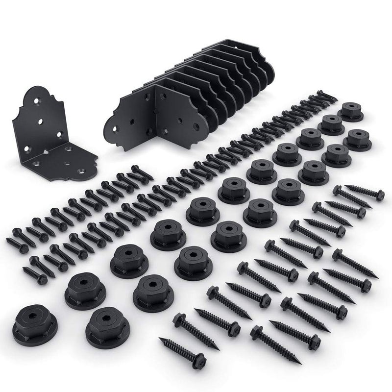 OZCO Laredo Sunset Standard 4" Rafter Clips with Matching Hardware, Black Powder-Coated Galvanized Steel Clips for Outdoor Wood Structures, 4-Pack, 56618 - Image 1